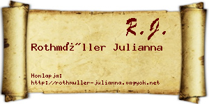 Rothmüller Julianna névjegykártya
